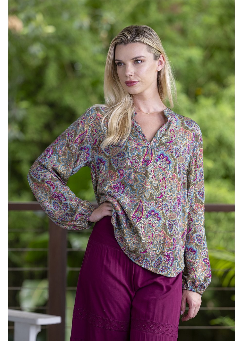 Olive Long Sleeve Blouse