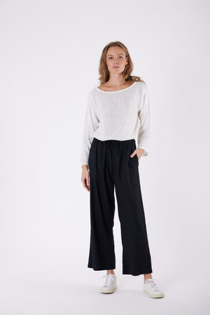 Isla Linen Pant - Black