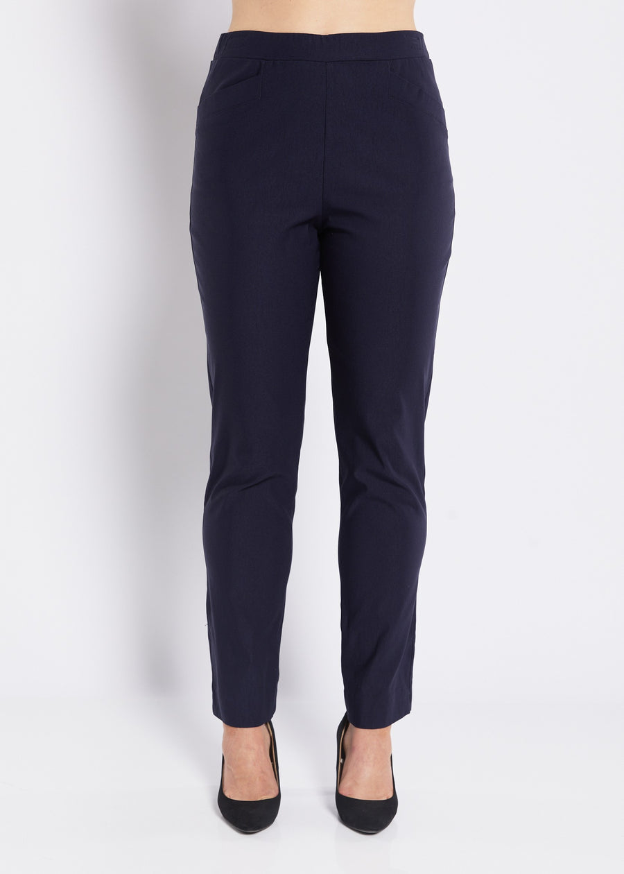 Leonie Inner Warmth Bengaline Pocket Pants - Navy