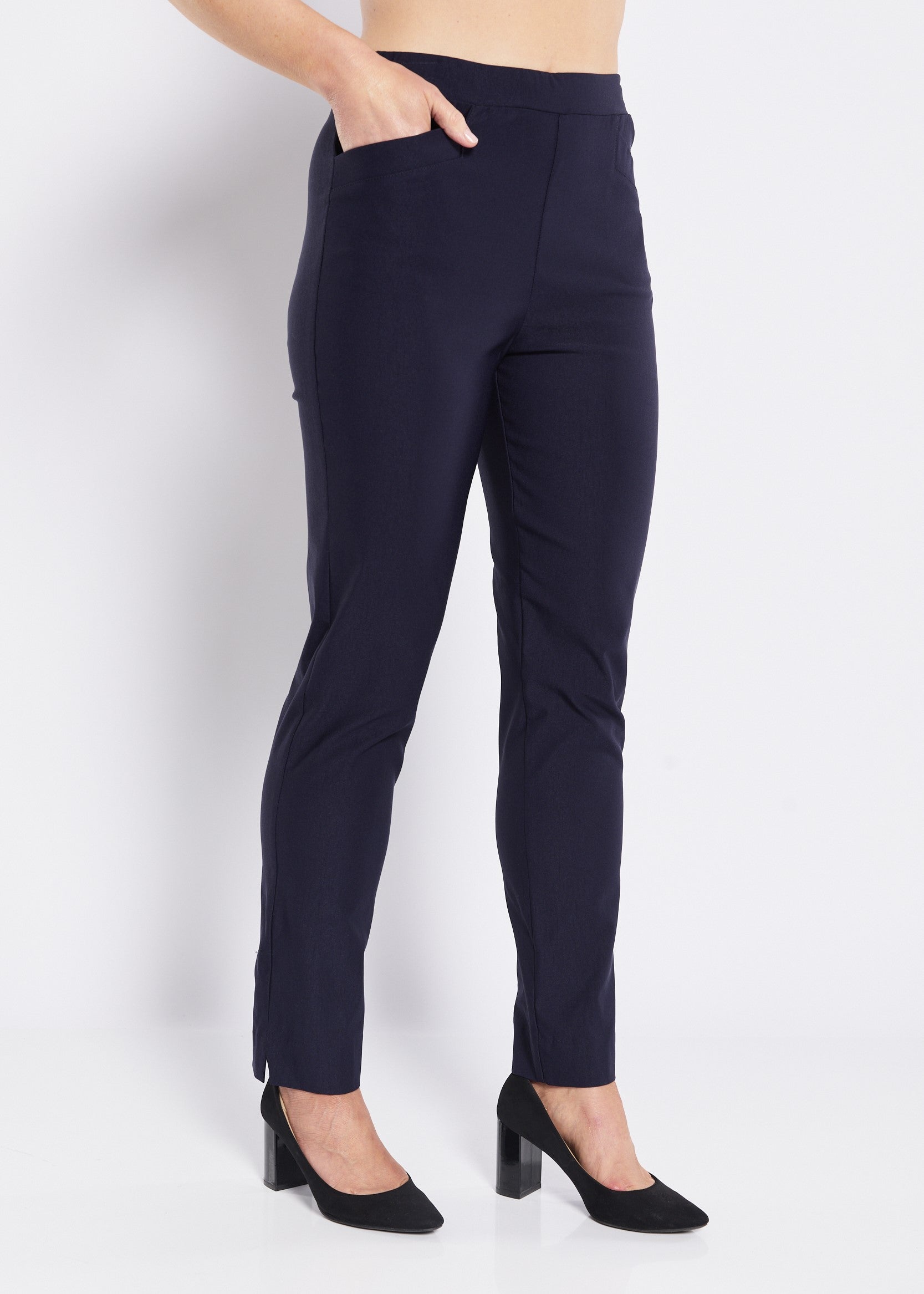 Leonie Inner Warmth Bengaline Pocket Pants - Navy