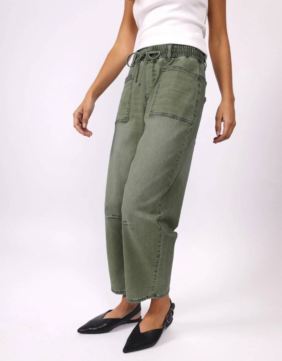 Leo Barrel Jeans - Khaki