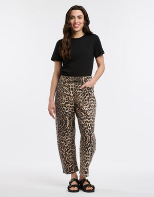 Leo Barrel Jeans - Leopard