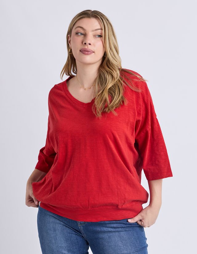 Mazie Vee Neck - Cranberry