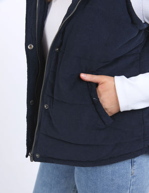 Cord Puffer Vest