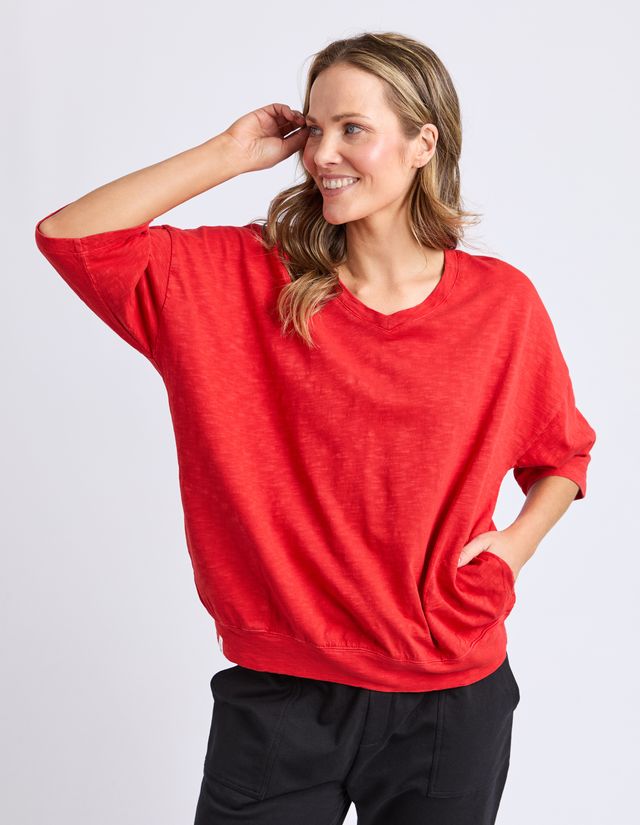 Mazie Vee Neck - Cranberry
