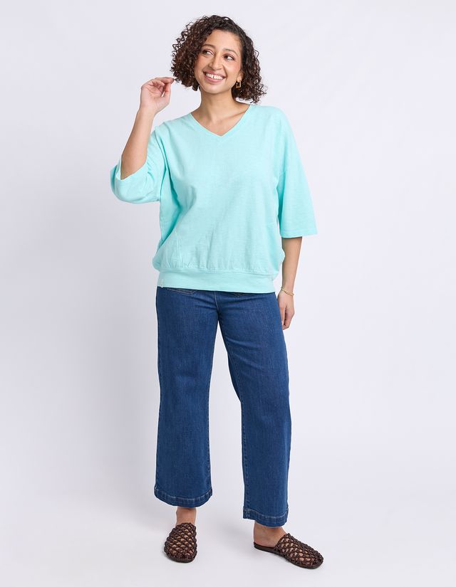 Mazie Vee Neck - Tonic Blue