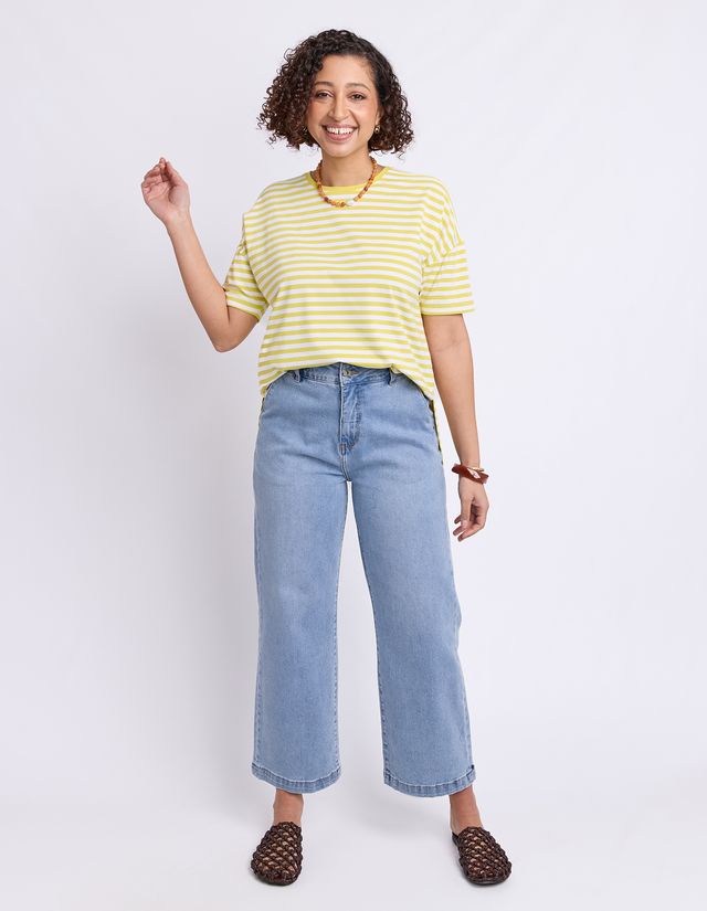 Lauren S/S Tee - Lime Stripe