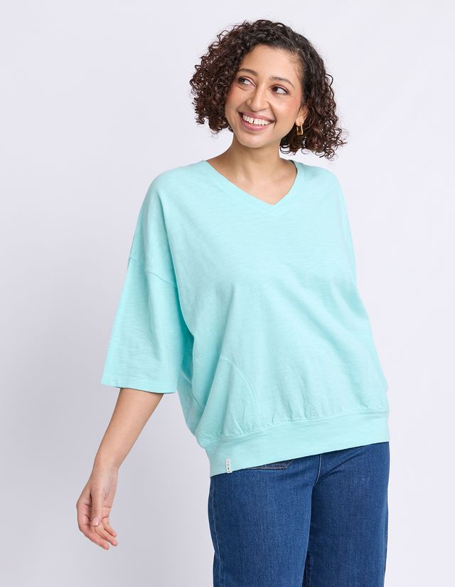 Mazie Vee Neck - Tonic Blue