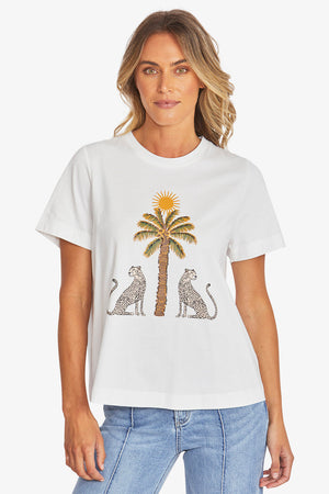 Cheetah Tee - White