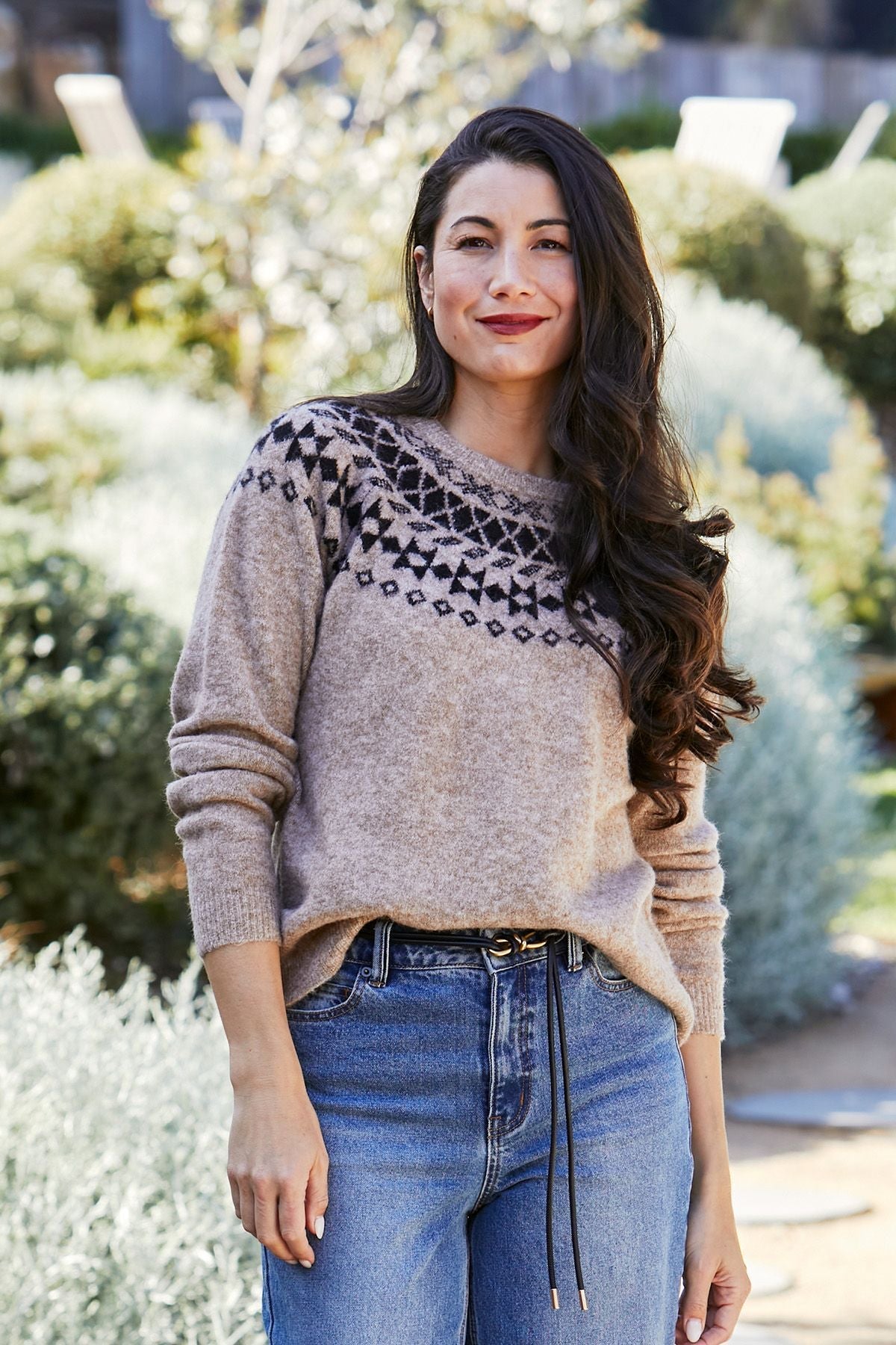 Jacquard Pullover - Camel