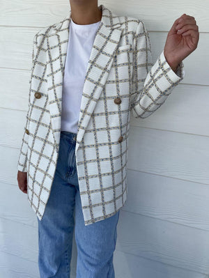 Billie Blazer - White Check