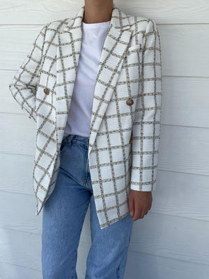 Billie Blazer - White Check