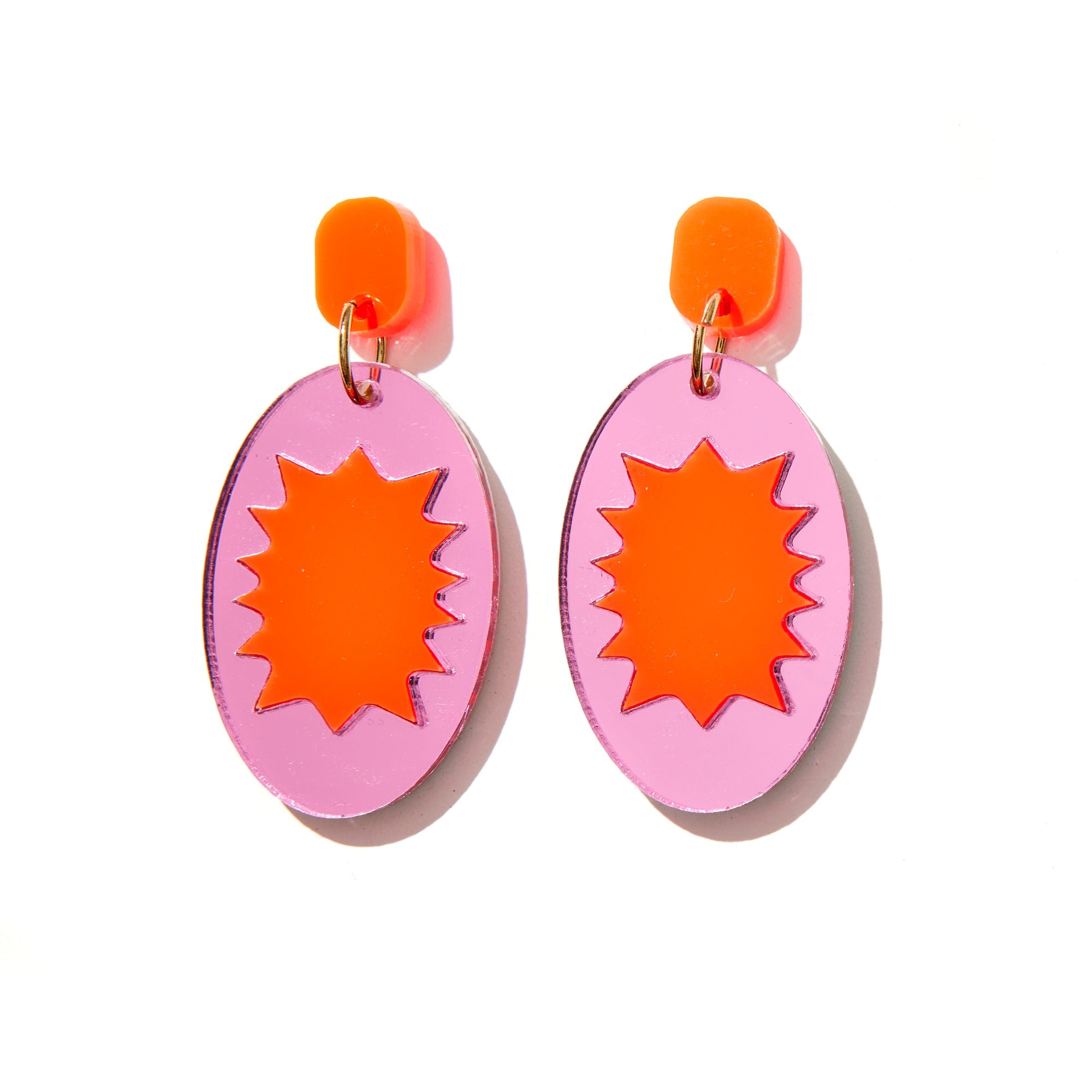 Penny Earrings - Pink + Red