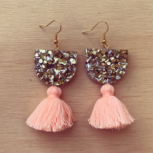 Annie Earrings - Gold, Silver & Peach